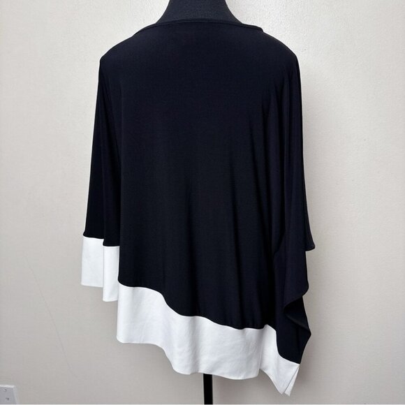 Joseph Ribkoff Womens S/M Two Tone Asymmetrical Loose Top - Picture 3 of 12